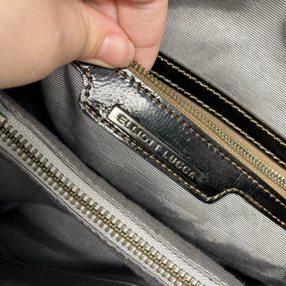 Elliott Lucca Black and Green Ombre Cow Leather Shoulder Bag - Picture 7 of 10